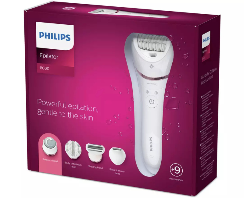 Philips Series 8000 BRE740/11 Wet & Dry Cordless Epilator